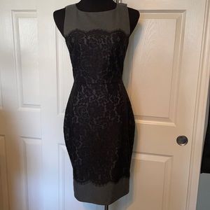 BANANA REPUBLIC Dress | Grey with lovely black lace overlay Size 4